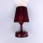 Bordo Metal Pilli Masa Lambası – Bordo Klasik Pileli Kumaş Başlıklı