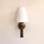 aurelier wall sconce – eskitme pirinç duvar aplik krem konik başlık dekoratif aydınlatma