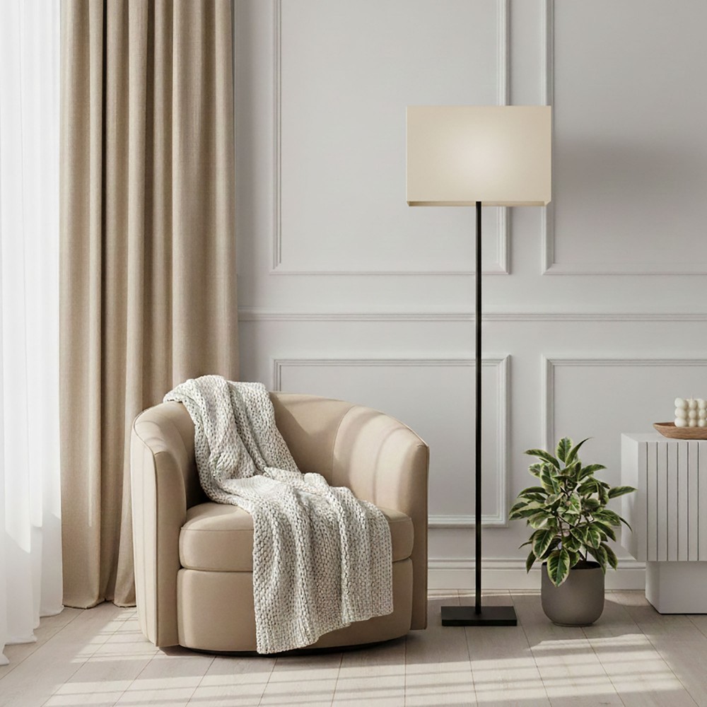 Krem pamuklu dikdörtgen lambader şapkası, el yapımı, otel, kafe ve restoran aydınlatması