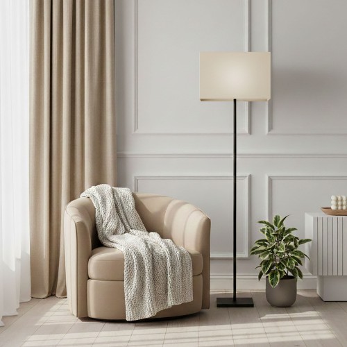 Dikdörtgen Lambader Şapkası Krem | El Yapımı Premium Aydınlatma