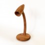 Solenne Curve masa lambası, tamamı masif çınar ahşap, kavisli organik modern tasarım