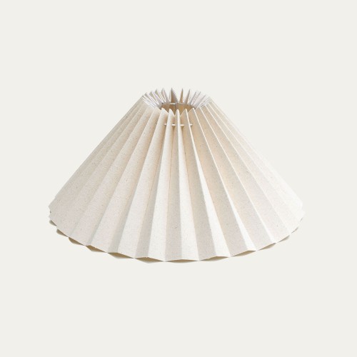 Pleated Perfection Koleksiyonu – El Yapımı Pileli Abajur-Lambader Şapkası, 45 cm Buldan Bezi Kumaş