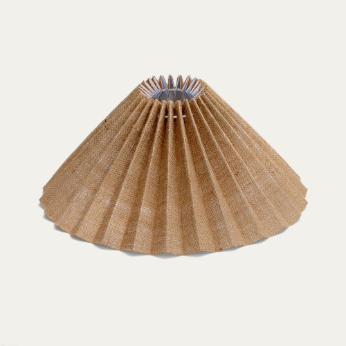 Pleated Perfection Koleksiyonu – El Yapımı Pileli Abajur-Lambader Şapkası, 45 cm Jüt Kumaş
