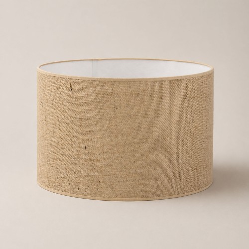 Jüt Silindir Abajur & Lambader Başlığı – El Yapımı, Doğal Doku ve Sıcak Işık Yansıması (Farklı Boyut Seçenekleri)