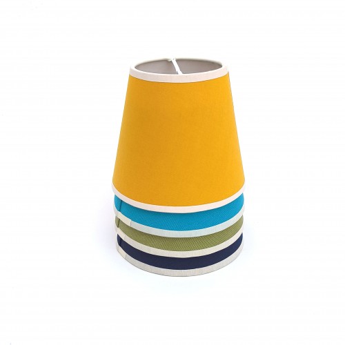 Linea Koleksiyonu – El Yapımı Hardal Kumaş Aplik Şapkası, Krem Biyeli, 14 cm