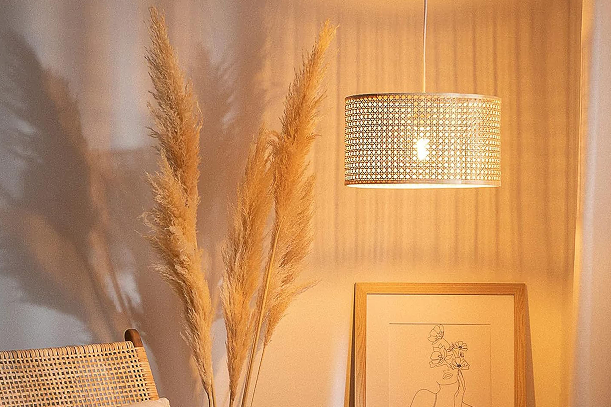 Rattan Avize Konik Form