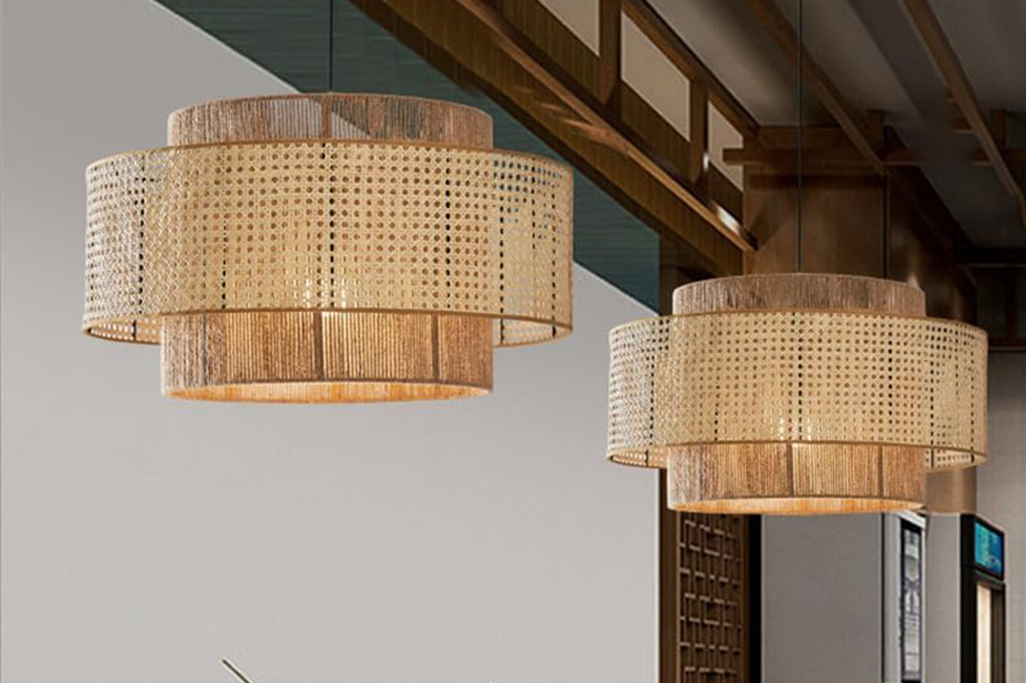 Rattan Avizeler Mekan Aydınlatma